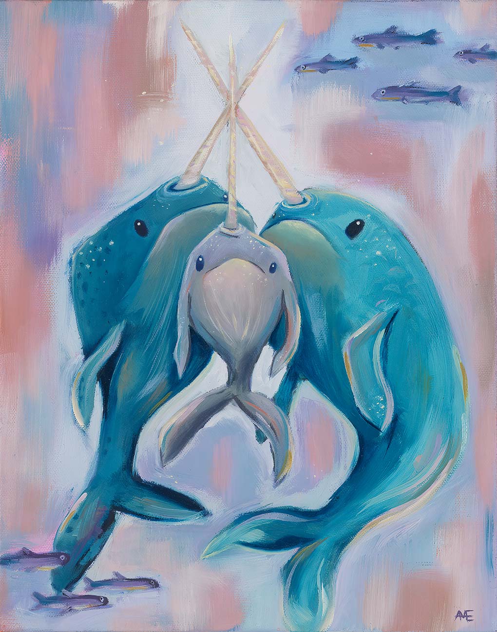 The Nortons, a Narwhal Family | Art Print