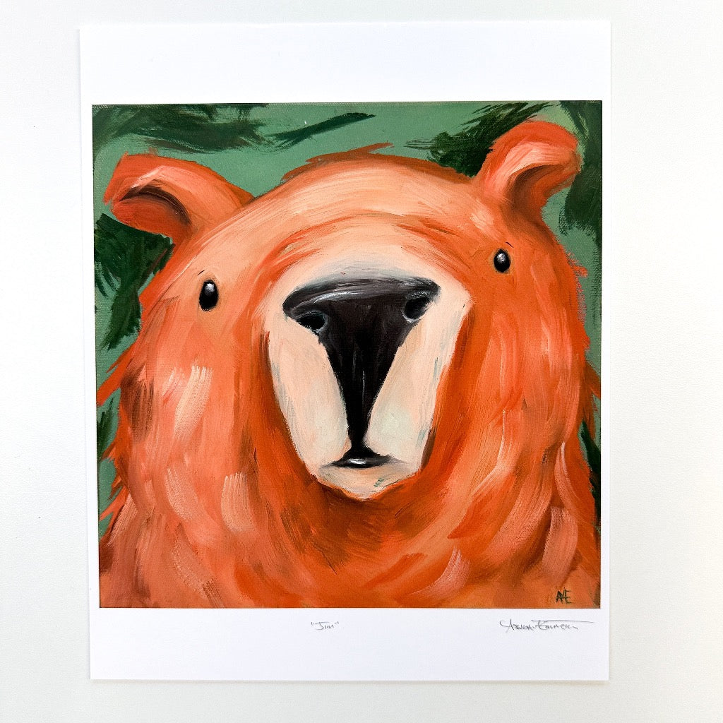 fine art print of original oil painting of a bear, Jim.