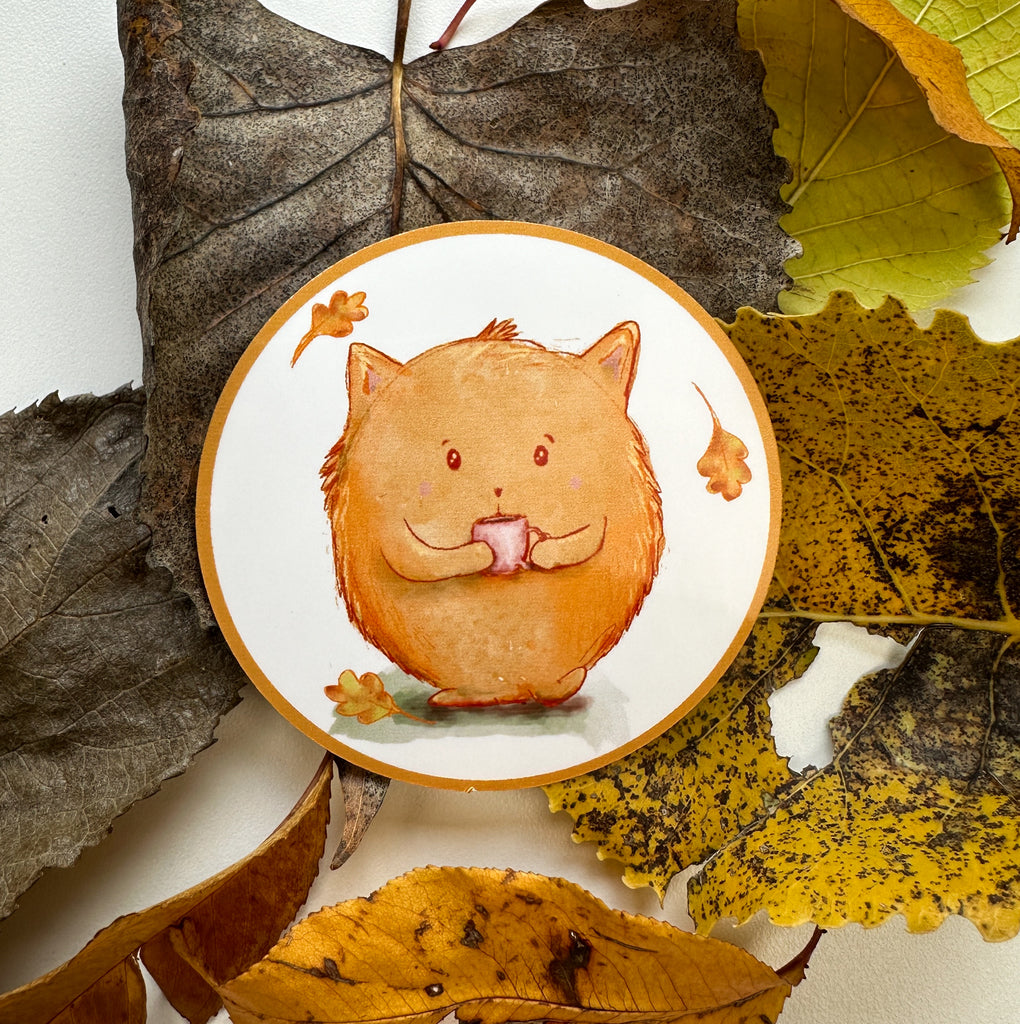 Fall Purrfle Sticker