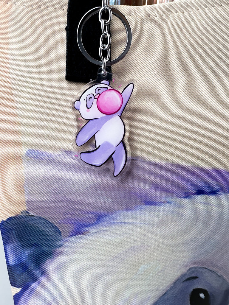 Bubble Gum Panda Acrylic Keychain