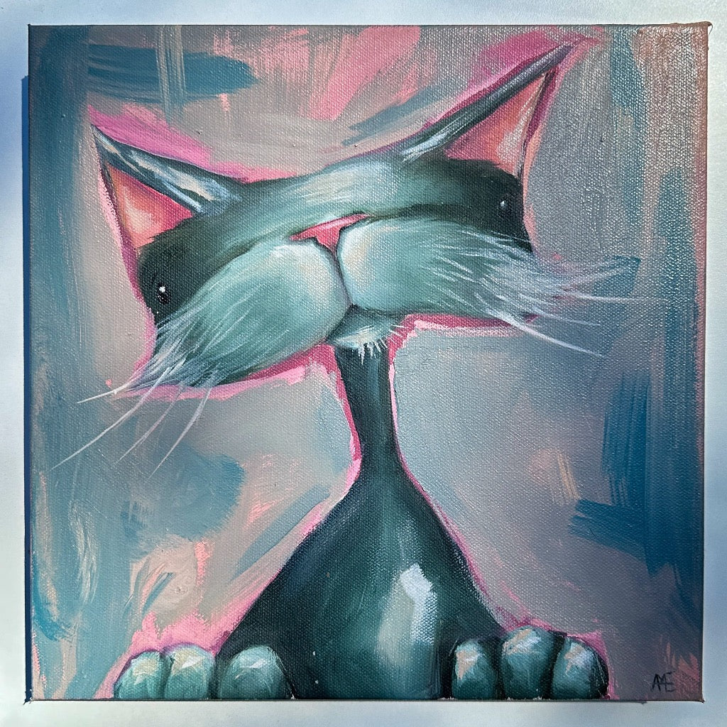 Quirky Pet Portrait, Commissioned Oil Painting