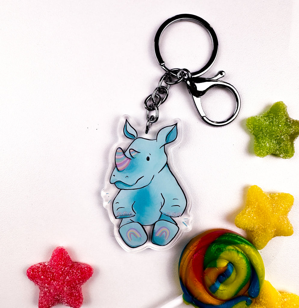 Baby Rhino Acrylic Keychain