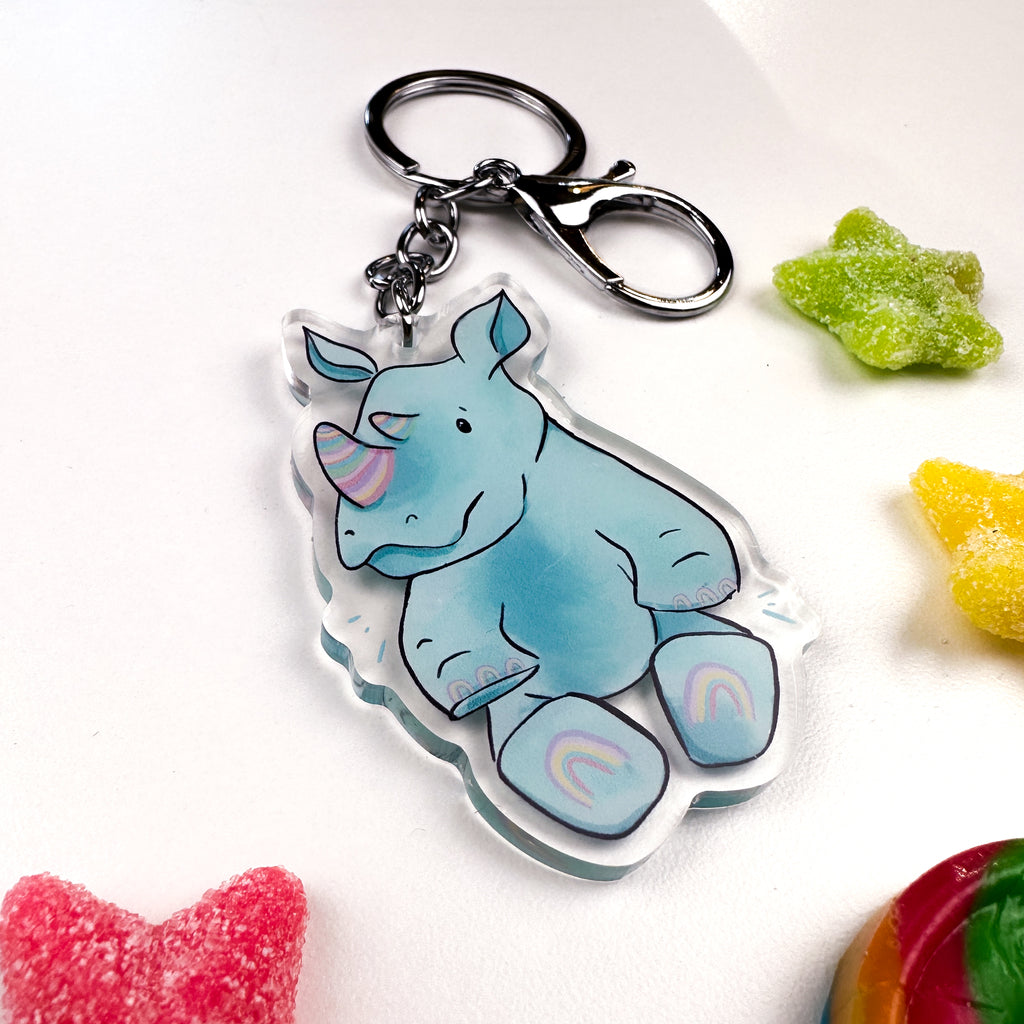 Baby Rhino Acrylic Keychain