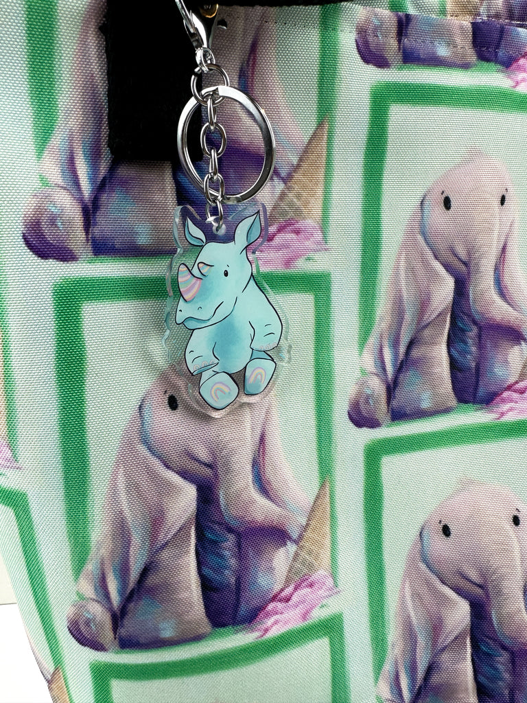 Baby Rhino Acrylic Keychain