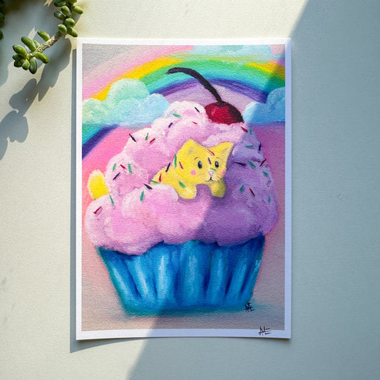 Cupcake Kitty 2, Fine Art Print