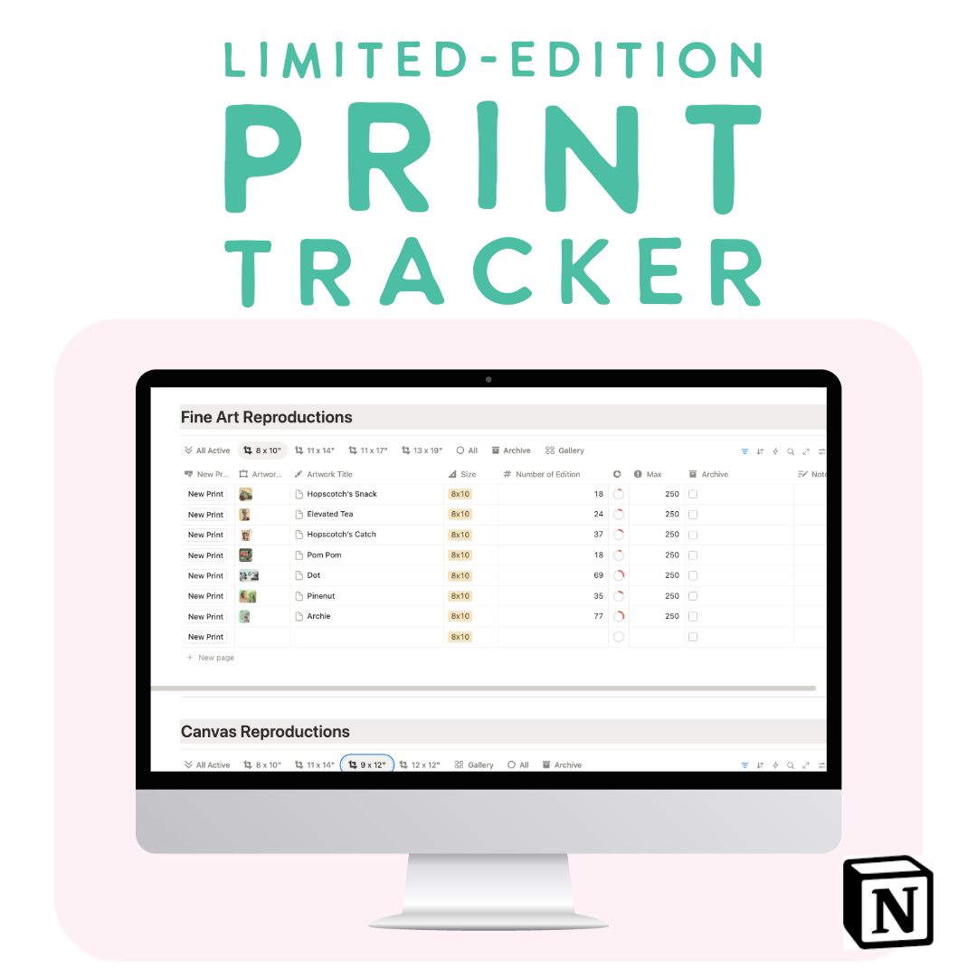 Limited-Edition Print Tracker Notion Template
