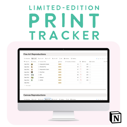 Limited-Edition Print Tracker Notion Template
