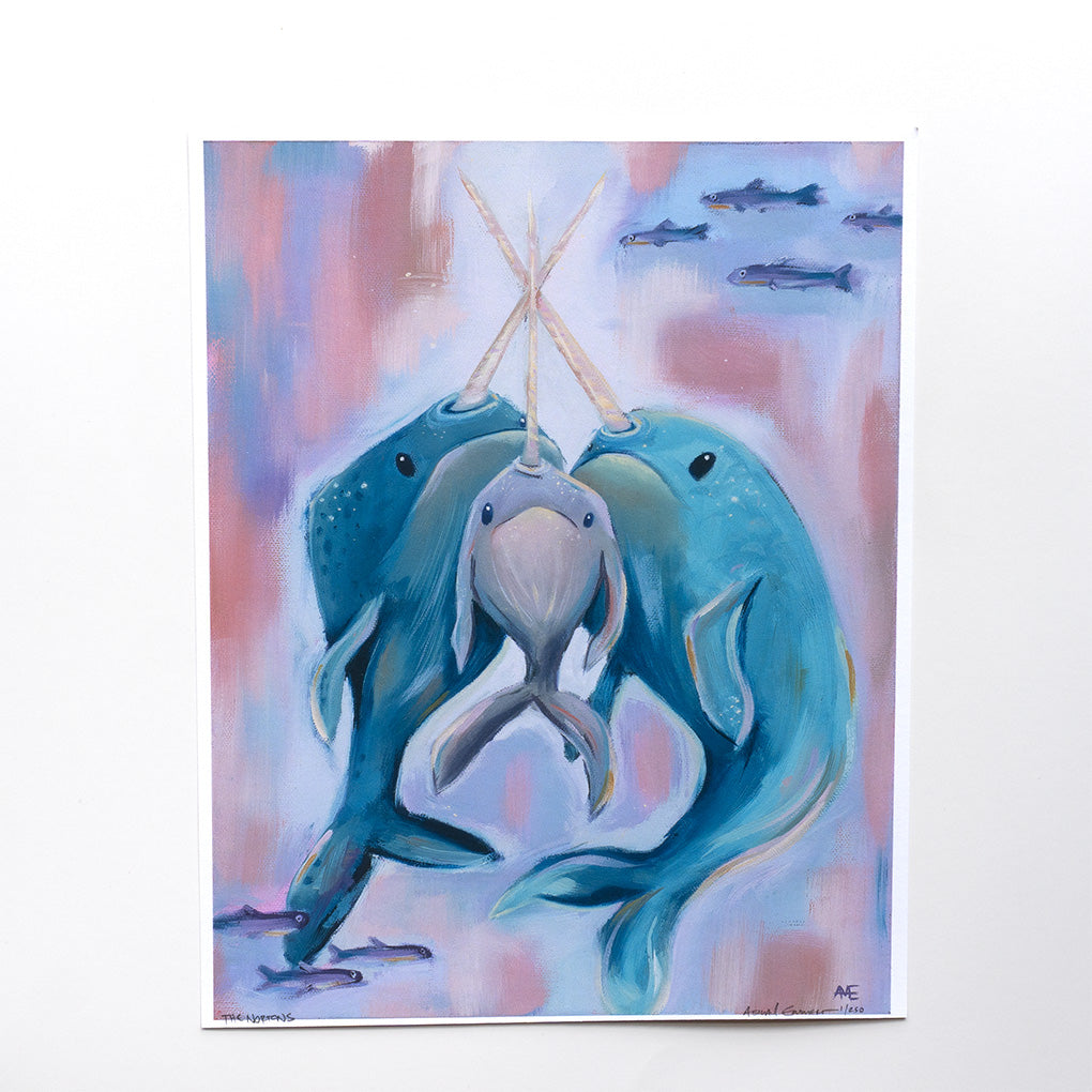 The Nortons, a Narwhal Family  | Art Print