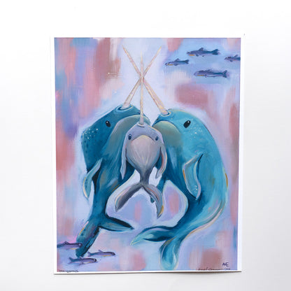 The Nortons, a Narwhal Family  | Art Print
