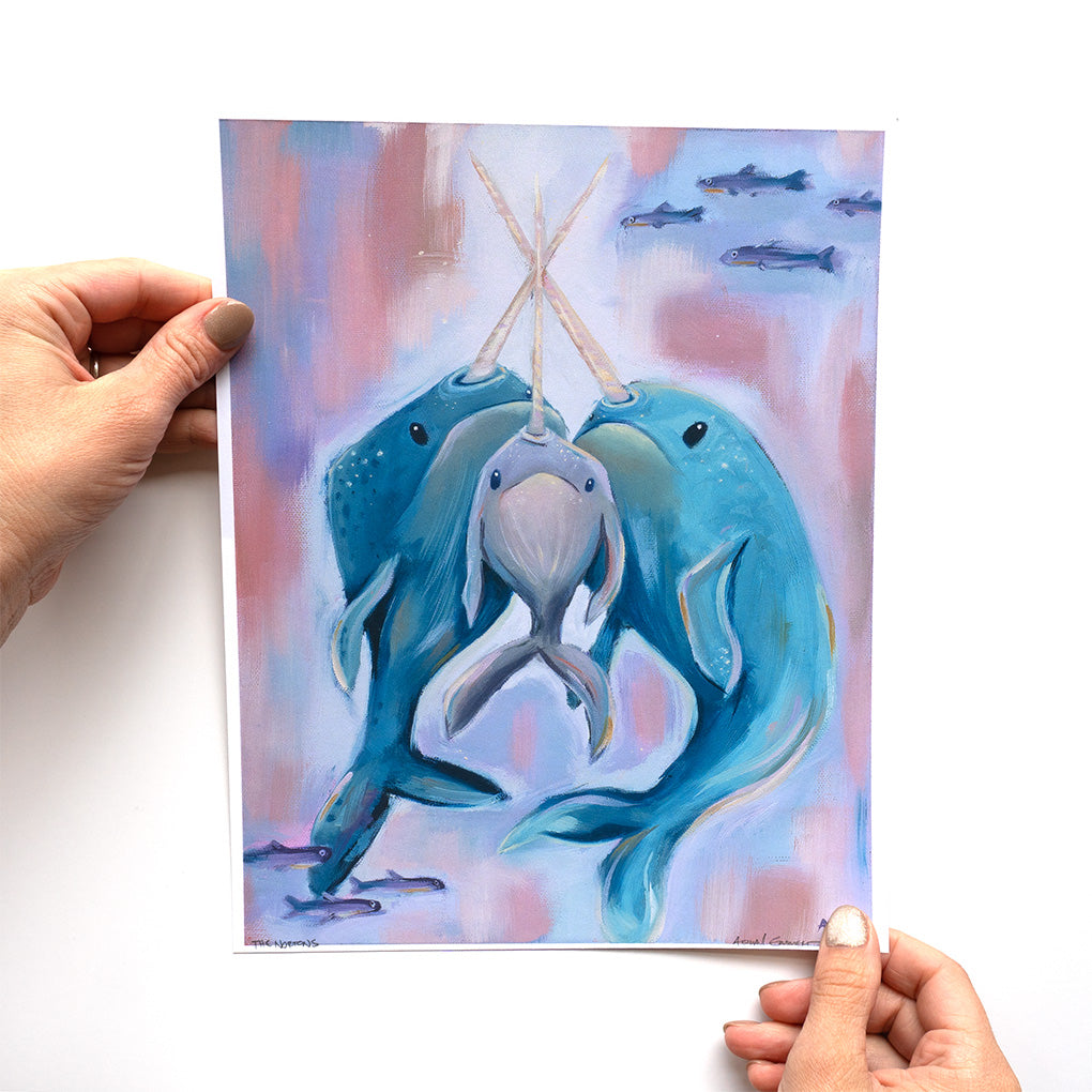 The Nortons, a Narwhal Family  | Art Print