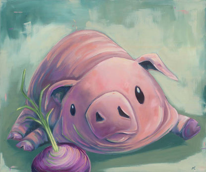 Mudpie, the pig  | Art Print