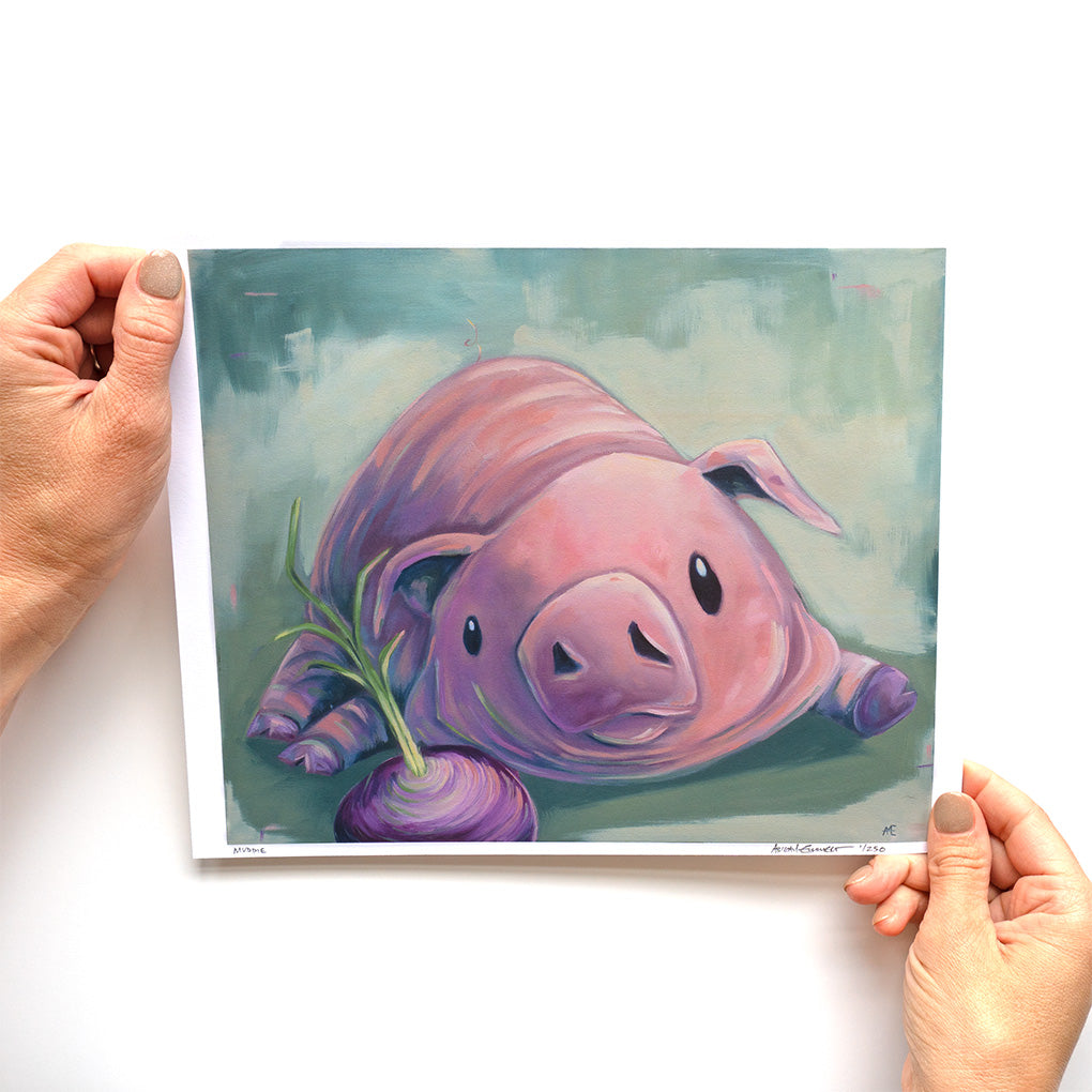 Mudpie, the pig  | Art Print
