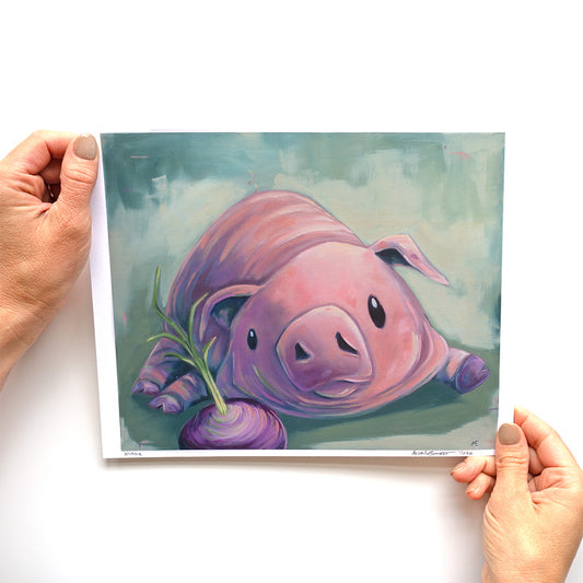 Mudpie, the pig  | Art Print