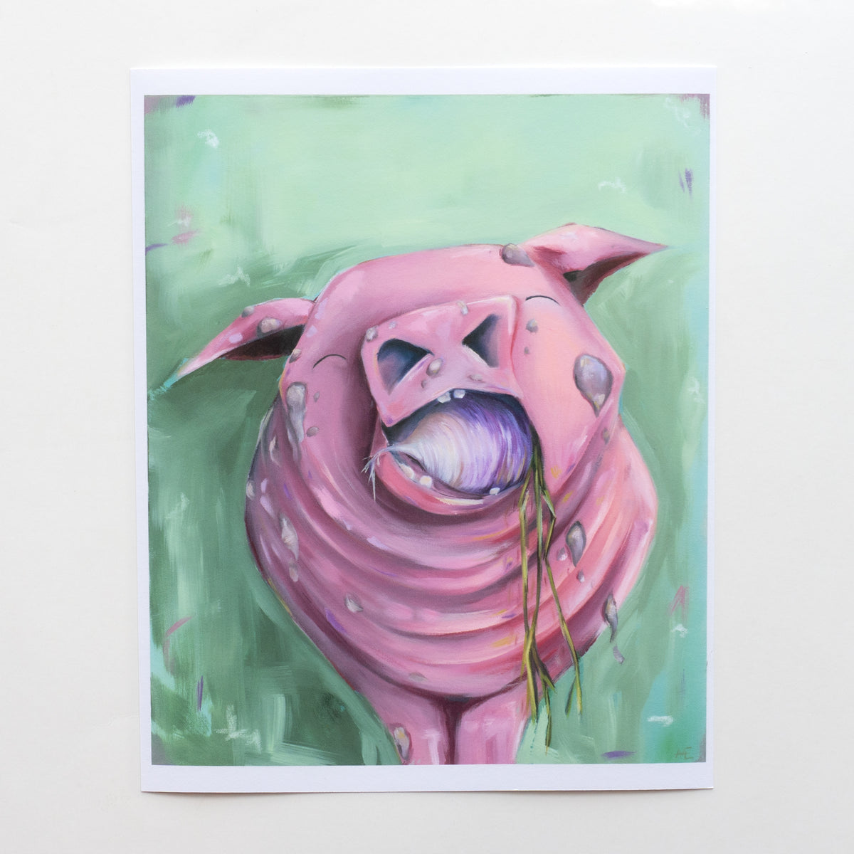 Root Salute, Mudpie the Pig  | Art Print