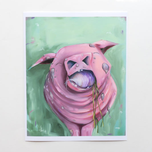 Root Salute, Mudpie the Pig  | Art Print