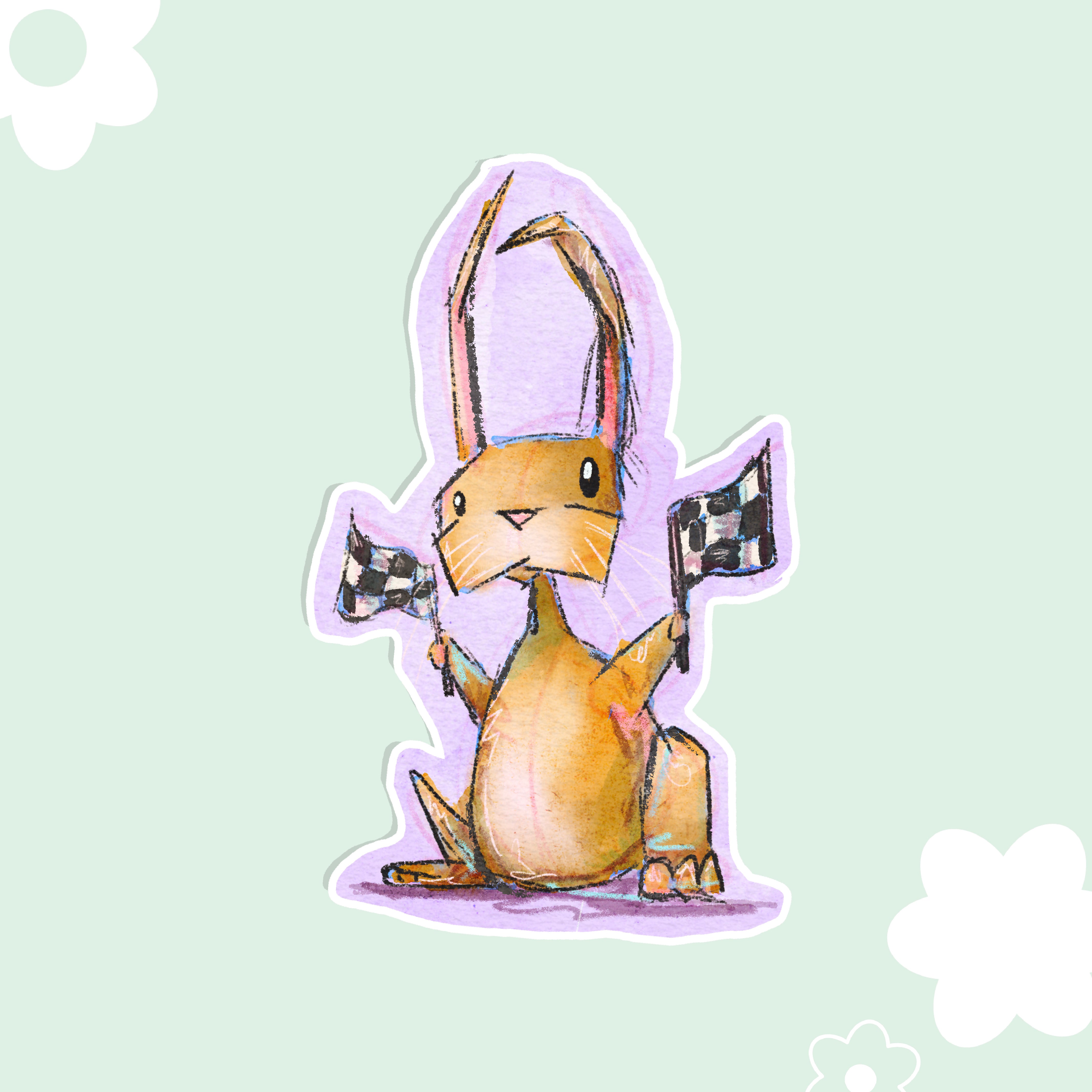 Terlingua Racing White Rabbit Sticker Racing Bunny | Vinyl Sticker – Abigail Emmert Art