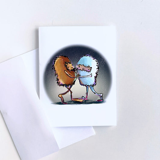 Dancing Cryptids Greeting Card