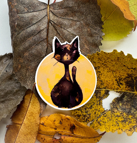 Halloween Cat Vinyl Sticker
