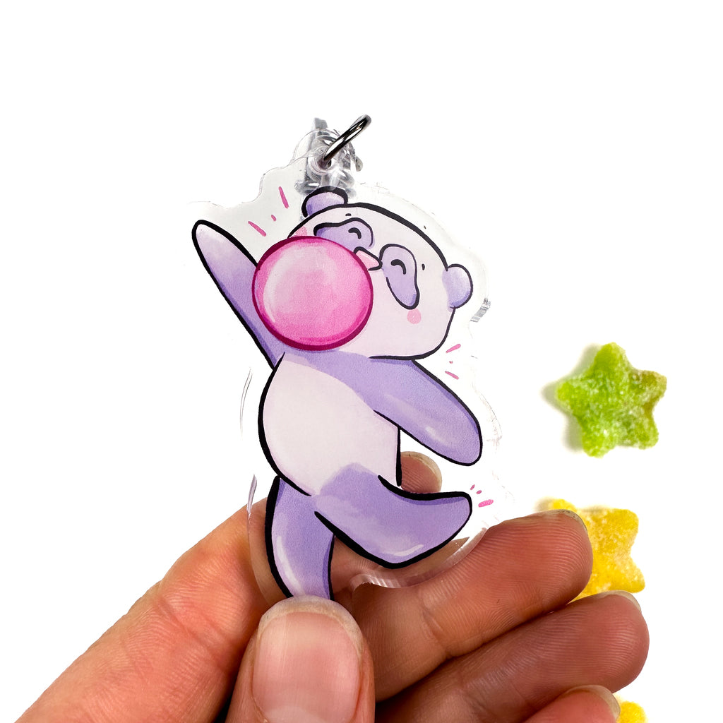 Bubble Gum Panda Acrylic Keychain
