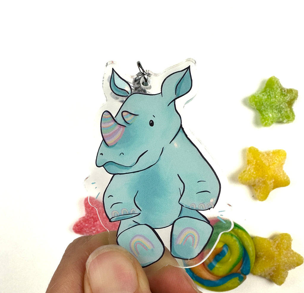 Baby Rhino Acrylic Keychain