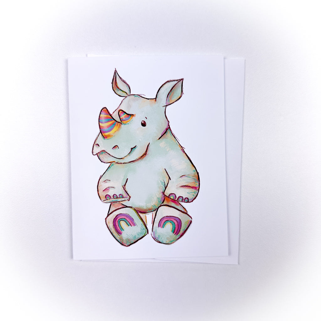Rhino Candy Horn Greeting Card