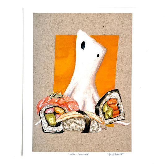 Tofu the Ghost, Sushi Lover | Art Print